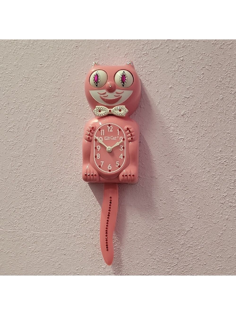 Jeweled Strawberry Ice Pink Kit-Cat Klock clock SUPER RARE - Picture 2 of 5